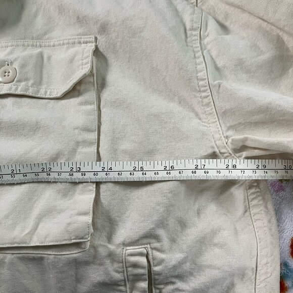 Roots Jacket Womens Off White Barn Chore Shacket Overshirt Outdoor Utility - Picture 8 of 8